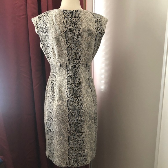 Calvin Klein Dress Black and White Animal Print Dress Size 8P - Picture 6 of 10